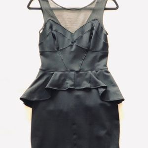 bebe Black body-con peplum dress